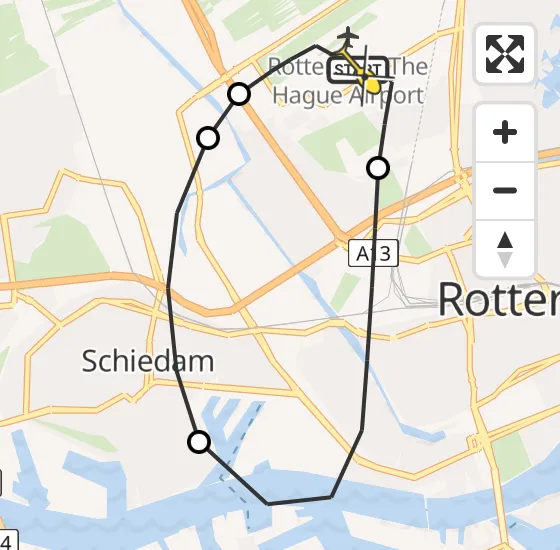 Vlucht Traumahelikopter PH-UMC van Rotterdam The Hague Airport naar Rotterdam The Hague Airport op woensdag 8 januari 2025 23:06