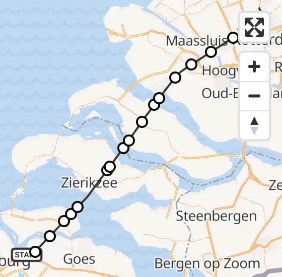 Vlucht Kustwachthelikopter PH-NCG van Vliegveld Midden-Zeeland naar Rotterdam The Hague Airport op donderdag 9 januari 2025 9:15