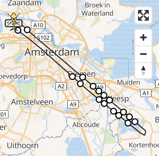 Vlucht Traumahelikopter PH-LLN van Amsterdam Heliport naar Amsterdam Heliport op donderdag 9 januari 2025 9:37