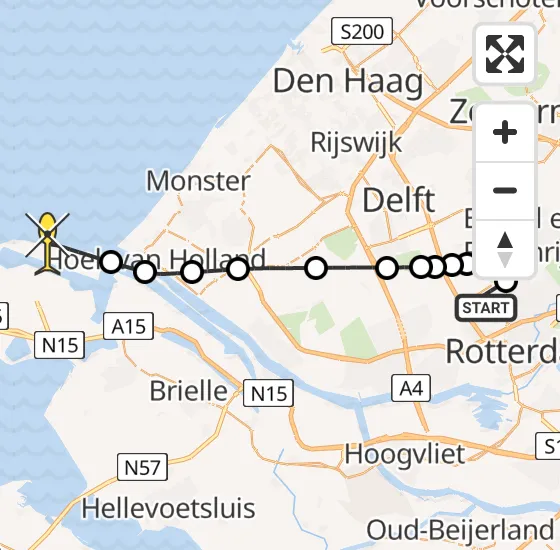 Vlucht Kustwachthelikopter PH-NCG van Rotterdam The Hague Airport naar Maasvlakte op donderdag 9 januari 2025 11:05