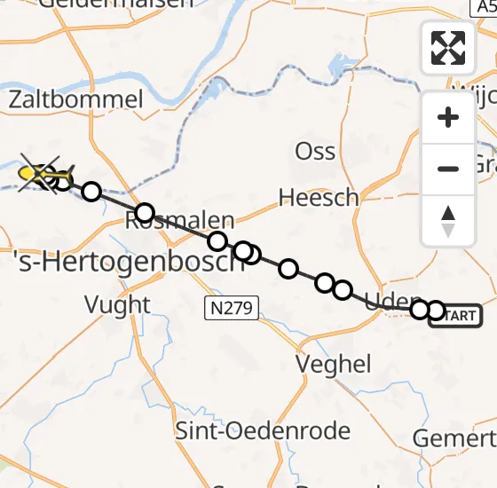 Vlucht Traumahelikopter PH-DOC van Vliegbasis Volkel naar Well op donderdag 9 januari 2025 15:18