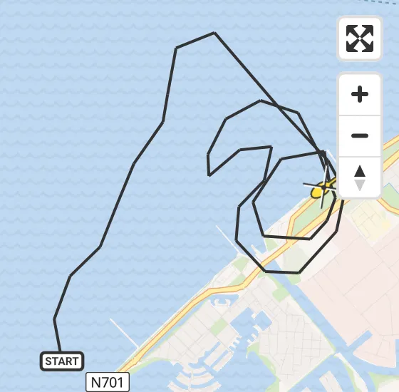 Vlucht Politiehelikopter PH-PXF van Lelystad naar Lelystad op donderdag 9 januari 2025 15:29