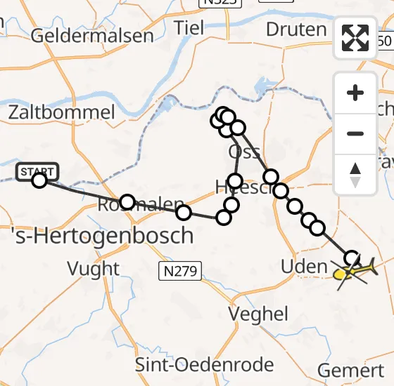 Vlucht Traumahelikopter PH-DOC van Well naar Vliegbasis Volkel op donderdag 9 januari 2025 15:33