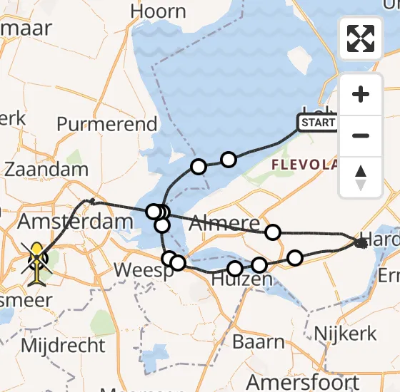 Vlucht Politiehelikopter PH-PXF van Lelystad naar Schiphol op donderdag 9 januari 2025 16:01