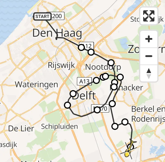 Vlucht Politiehelikopter PH-PXA van Den Haag naar Rotterdam The Hague Airport op donderdag 9 januari 2025 16:40