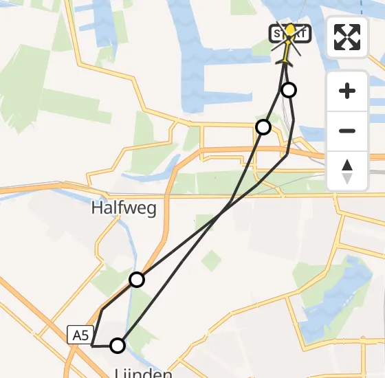 Vlucht Traumahelikopter PH-LLN van Amsterdam Heliport naar Amsterdam Heliport op donderdag 9 januari 2025 19:25