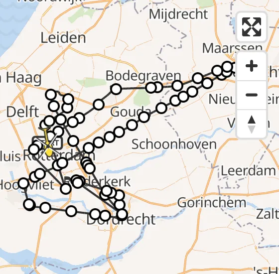 Vlucht Politiehelikopter PH-PXA van Rotterdam The Hague Airport naar Rotterdam The Hague Airport op donderdag 9 januari 2025 19:47