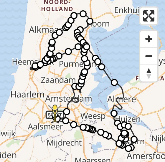 Vlucht Politiehelikopter PH-PXF van Schiphol naar Schiphol op donderdag 9 januari 2025 20:17