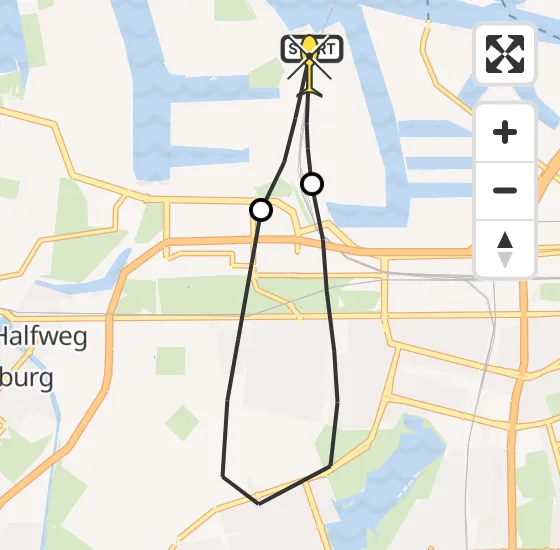 Vlucht Traumahelikopter PH-LLN van Amsterdam Heliport naar Amsterdam Heliport op donderdag 9 januari 2025 21:37