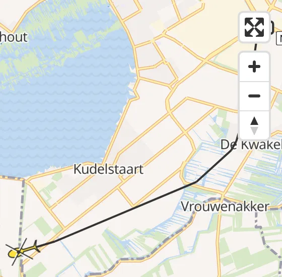 Vlucht Politiehelikopter PH-PXB van De Kwakel naar Kudelstaart op vrijdag 10 januari 2025 9:11