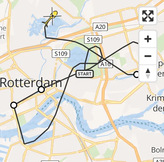 Vlucht Politiehelikopter PH-PXB van Rotterdam naar Rotterdam op vrijdag 10 januari 2025 9:43