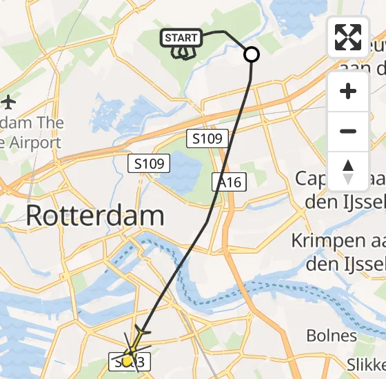 Vlucht Politiehelikopter PH-PXB van Bergschenhoek naar Rotterdam op vrijdag 10 januari 2025 10:06