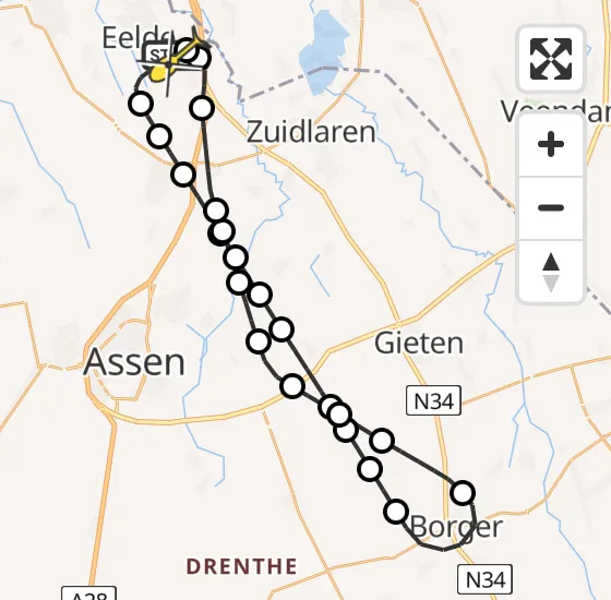 Vlucht Traumahelikopter PH-TTR van Groningen Airport Eelde naar Groningen Airport Eelde op vrijdag 10 januari 2025 11:06