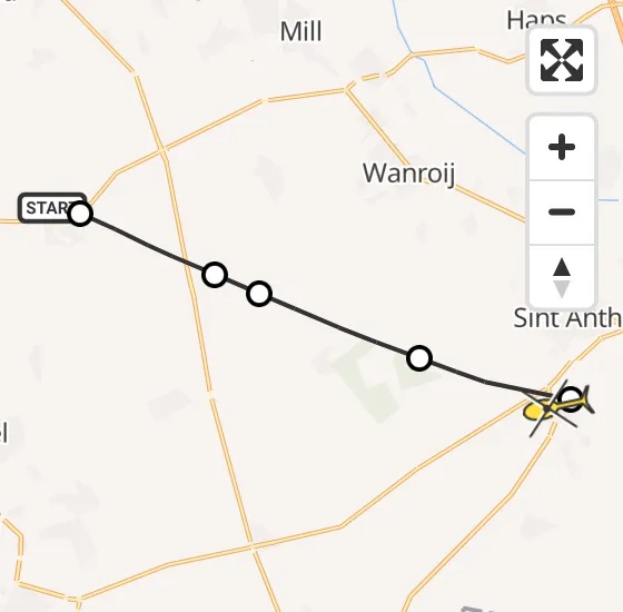 Vlucht Traumahelikopter PH-DOC van Vliegbasis Volkel naar Oploo op vrijdag 10 januari 2025 12:51