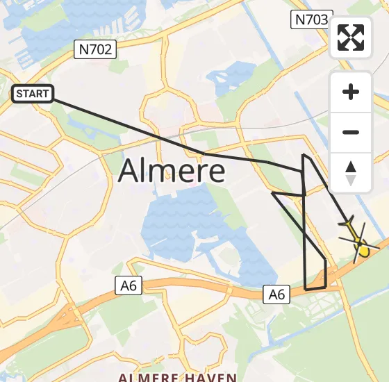 Vlucht Politiehelikopter PH-PXB van Almere naar Almere op vrijdag 10 januari 2025 13:04