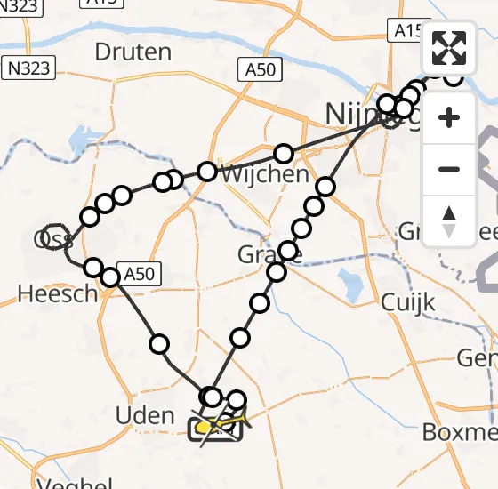 Vlucht Politiehelikopter PH-PXD van Vliegbasis Volkel naar Vliegbasis Volkel op vrijdag 10 januari 2025 13:18