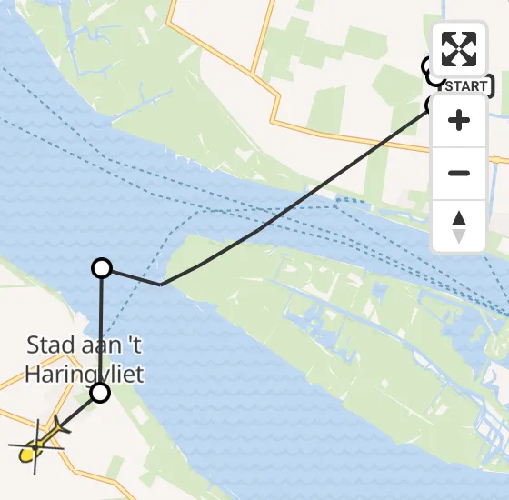 Vlucht Politiehelikopter PH-PXB van Zuid-Beijerland naar Stad aan 't Haringvliet op vrijdag 10 januari 2025 16:16