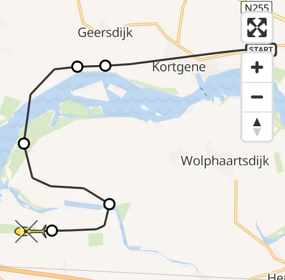 Vlucht Politiehelikopter PH-PXB van Kortgene naar Vliegveld Midden-Zeeland op vrijdag 10 januari 2025 16:36