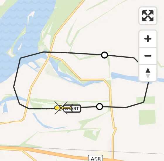 Vlucht Politiehelikopter PH-PXB van Vliegveld Midden-Zeeland naar Vliegveld Midden-Zeeland op vrijdag 10 januari 2025 16:43