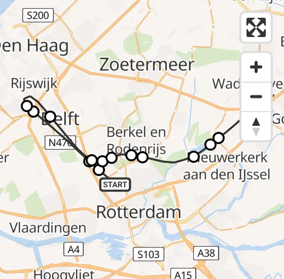 Vlucht Traumahelikopter PH-UMC van Rotterdam The Hague Airport naar Waddinxveen op zaterdag 25 januari 2025 15:25