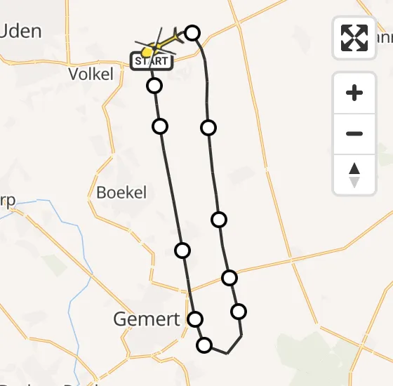 Vlucht Traumahelikopter PH-HVB van Vliegbasis Volkel naar Vliegbasis Volkel op zaterdag 25 januari 2025 15:43