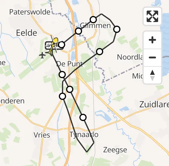 Vlucht Traumahelikopter PH-TTR van Groningen Airport Eelde naar Groningen Airport Eelde op zaterdag 25 januari 2025 16:57