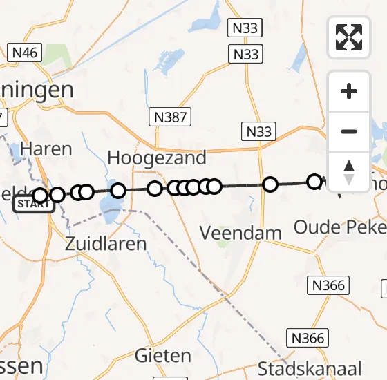 Vlucht Traumahelikopter PH-TTR van Groningen Airport Eelde naar Winschoten op donderdag 6 februari 2025 12:15