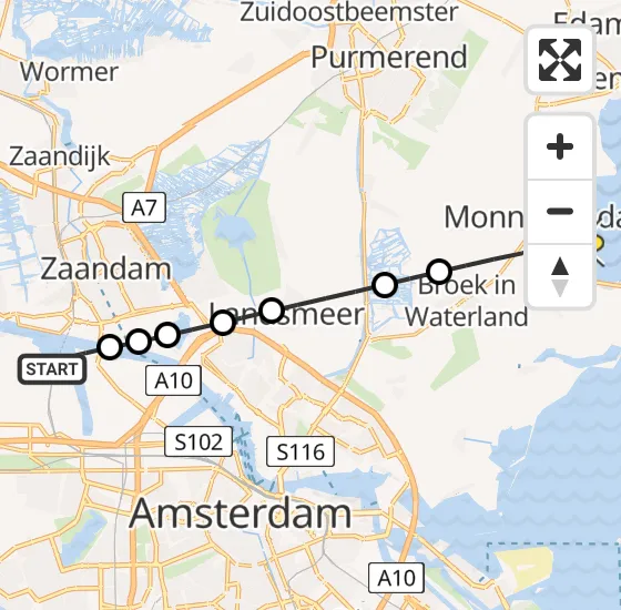 Vlucht Traumahelikopter PH-DOC van Amsterdam Heliport naar Monnickendam op zaterdag 15 maart 2025 12:23