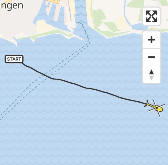Vlucht Kustwachthelikopter PH-NCG van Vlissingen naar Vlissingen op dinsdag 18 maart 2025 14:45