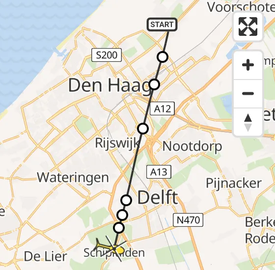Vlucht Traumahelikopter PH-UMC van Wassenaar naar Schipluiden op dinsdag 1 april 2025 14:28