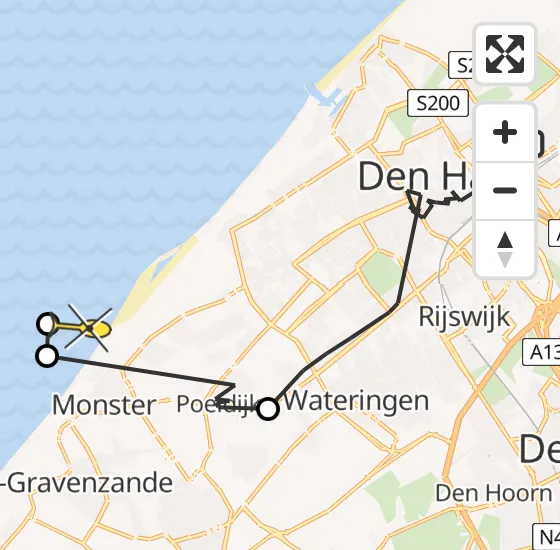 Vlucht Politiehelikopter PH-PXB van Den Haag naar Monster op woensdag 2 april 2025 9:17