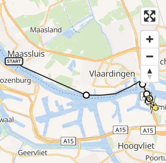 Vlucht Politiehelikopter PH-PXB van Maassluis naar Pernis op woensdag 2 april 2025 9:42