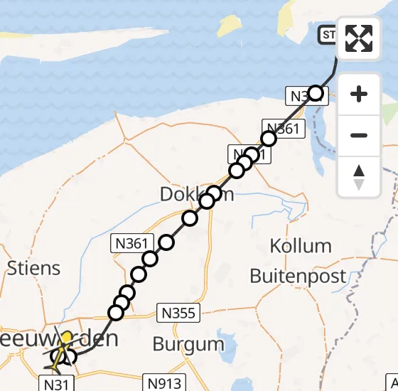 Vlucht Ambulancehelikopter PH-HOW van Schiermonnikoog naar Leeuwarden op woensdag 2 april 2025 15:30