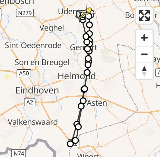 Vlucht Traumahelikopter PH-MAA van Vliegbasis Volkel naar Vliegbasis Volkel op woensdag 2 april 2025 16:48