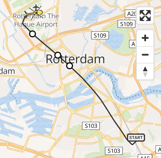 Vlucht Traumahelikopter PH-UMC van Rotterdam naar Rotterdam The Hague Airport op woensdag 2 april 2025 18:37