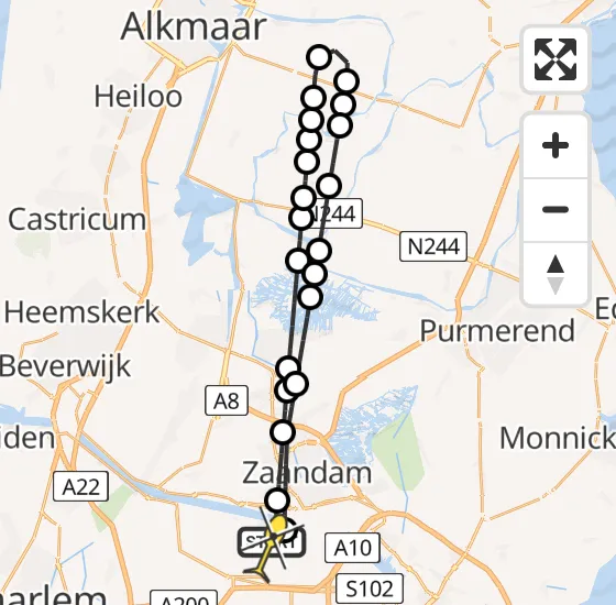 Vlucht Traumahelikopter PH-DOC van Amsterdam Heliport naar Amsterdam Heliport op woensdag 2 april 2025 18:48