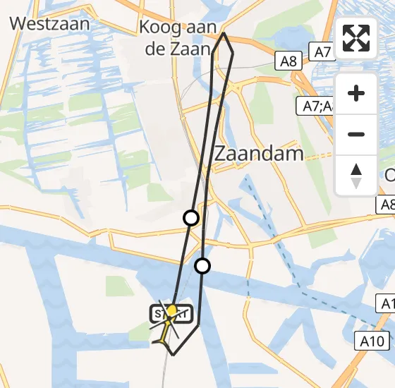 Vlucht Traumahelikopter PH-DOC van Amsterdam Heliport naar Amsterdam Heliport op woensdag 2 april 2025 19:47