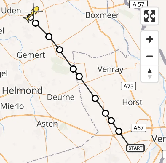 Vlucht Traumahelikopter PH-MAA van Maasbree naar Vliegbasis Volkel op donderdag 3 april 2025 4:17