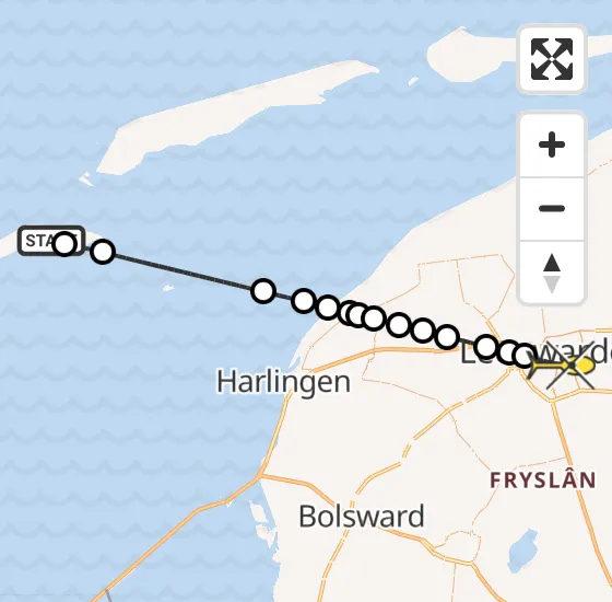 Vlucht Ambulancehelikopter PH-HOW van Vlieland Heliport naar Leeuwarden op donderdag 3 april 2025 6:11