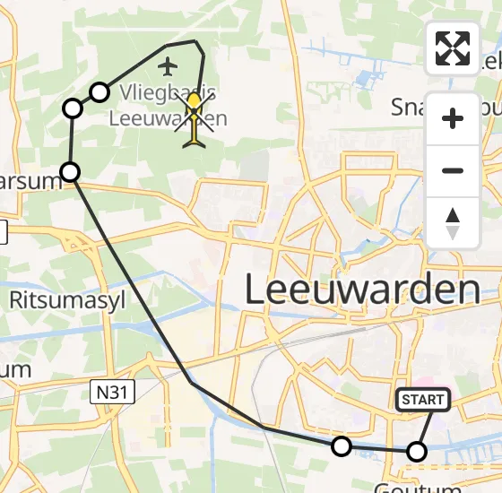 Vlucht Ambulancehelikopter PH-HOW van Leeuwarden naar Vliegbasis Leeuwarden op donderdag 3 april 2025 6:47