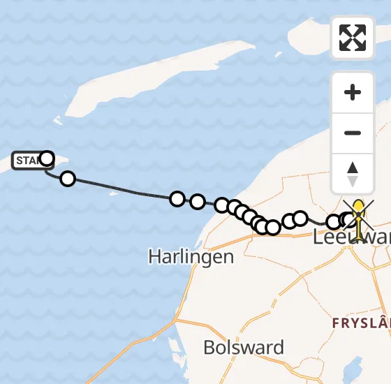 Vlucht Ambulancehelikopter PH-HOW van Vlieland Heliport naar Vliegbasis Leeuwarden op donderdag 3 april 2025 7:41