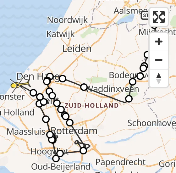 Vlucht Politiehelikopter PH-PXB van Amstelveen naar Den Haag op donderdag 3 april 2025 9:47