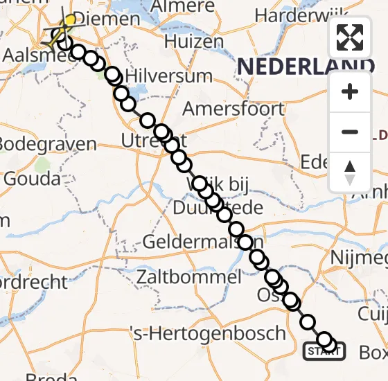 Vlucht Politiehelikopter PH-PXD van Vliegbasis Volkel naar Schiphol op donderdag 3 april 2025 9:48