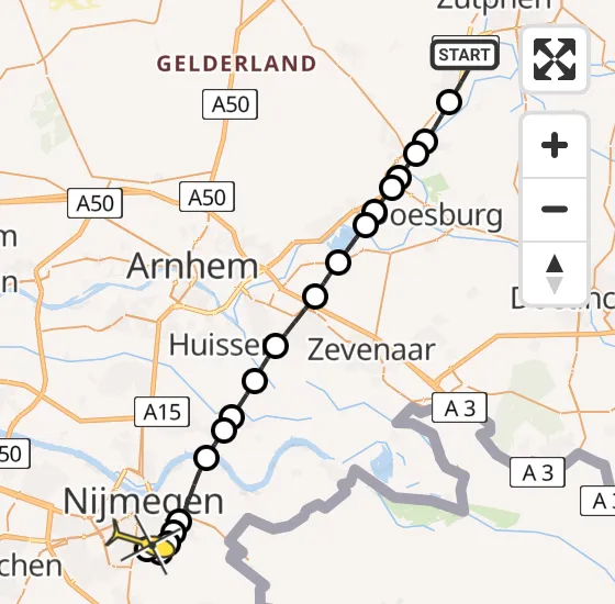 Vlucht Traumahelikopter PH-MAA van Brummen naar Radboud Universitair Medisch Centrum op donderdag 3 april 2025 11:07