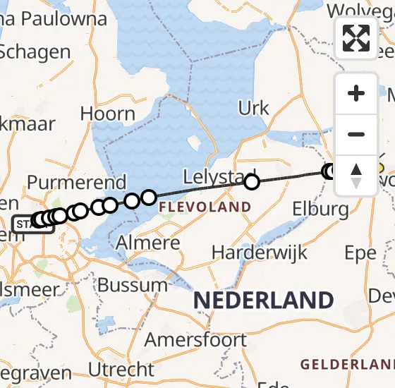 Vlucht Traumahelikopter PH-DOC van Amsterdam Heliport naar 's-Heerenbroek op donderdag 3 april 2025 12:07
