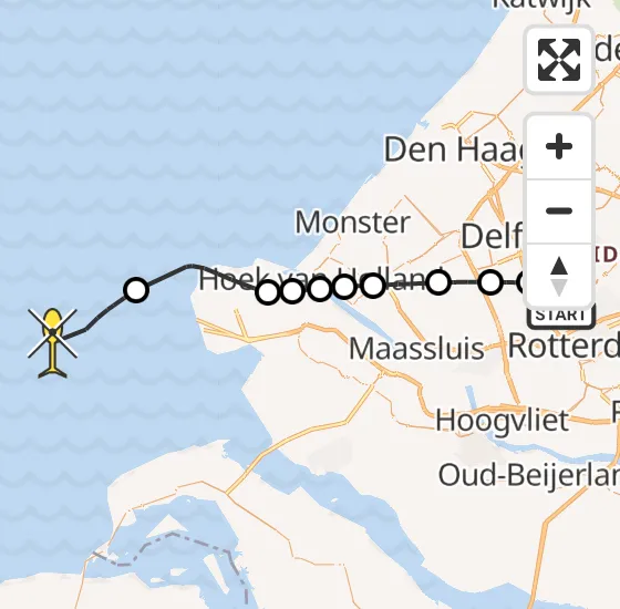 Vlucht Kustwachthelikopter PH-NCG van Rotterdam The Hague Airport naar  op donderdag 3 april 2025 12:14