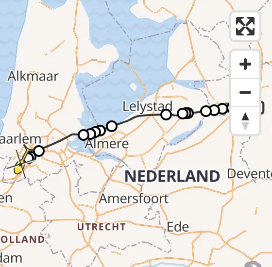 Vlucht Traumahelikopter PH-DOC van Zwolle naar Hoofddorp op donderdag 3 april 2025 13:11