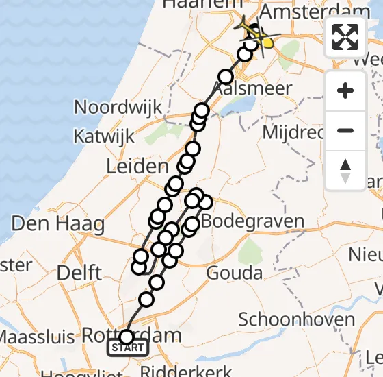 Vlucht Traumahelikopter PH-UMC van Erasmus MC naar Badhoevedorp op donderdag 3 april 2025 13:33