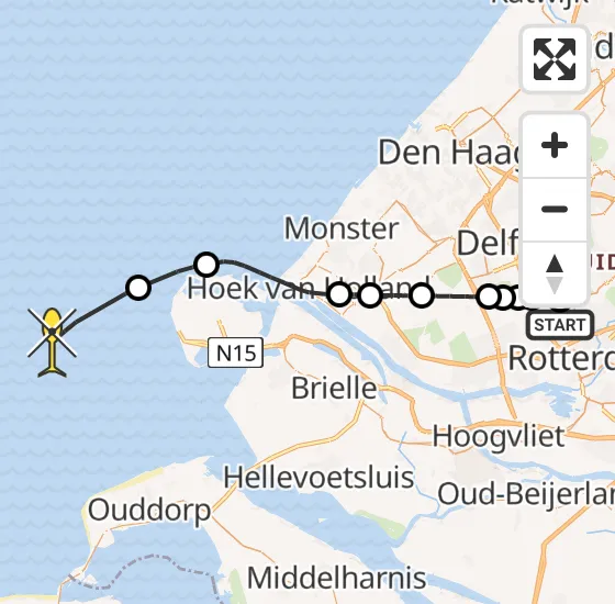Vlucht Kustwachthelikopter PH-NCG van Rotterdam The Hague Airport naar  op donderdag 3 april 2025 14:05