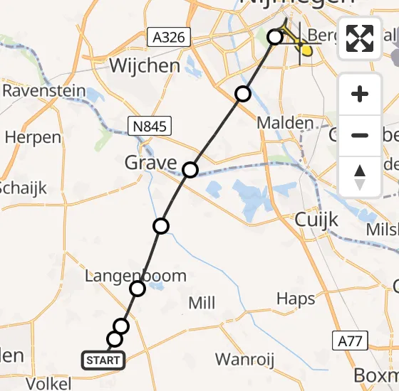 Vlucht Traumahelikopter PH-MAA van Vliegbasis Volkel naar Radboud Universitair Medisch Centrum op donderdag 3 april 2025 14:10